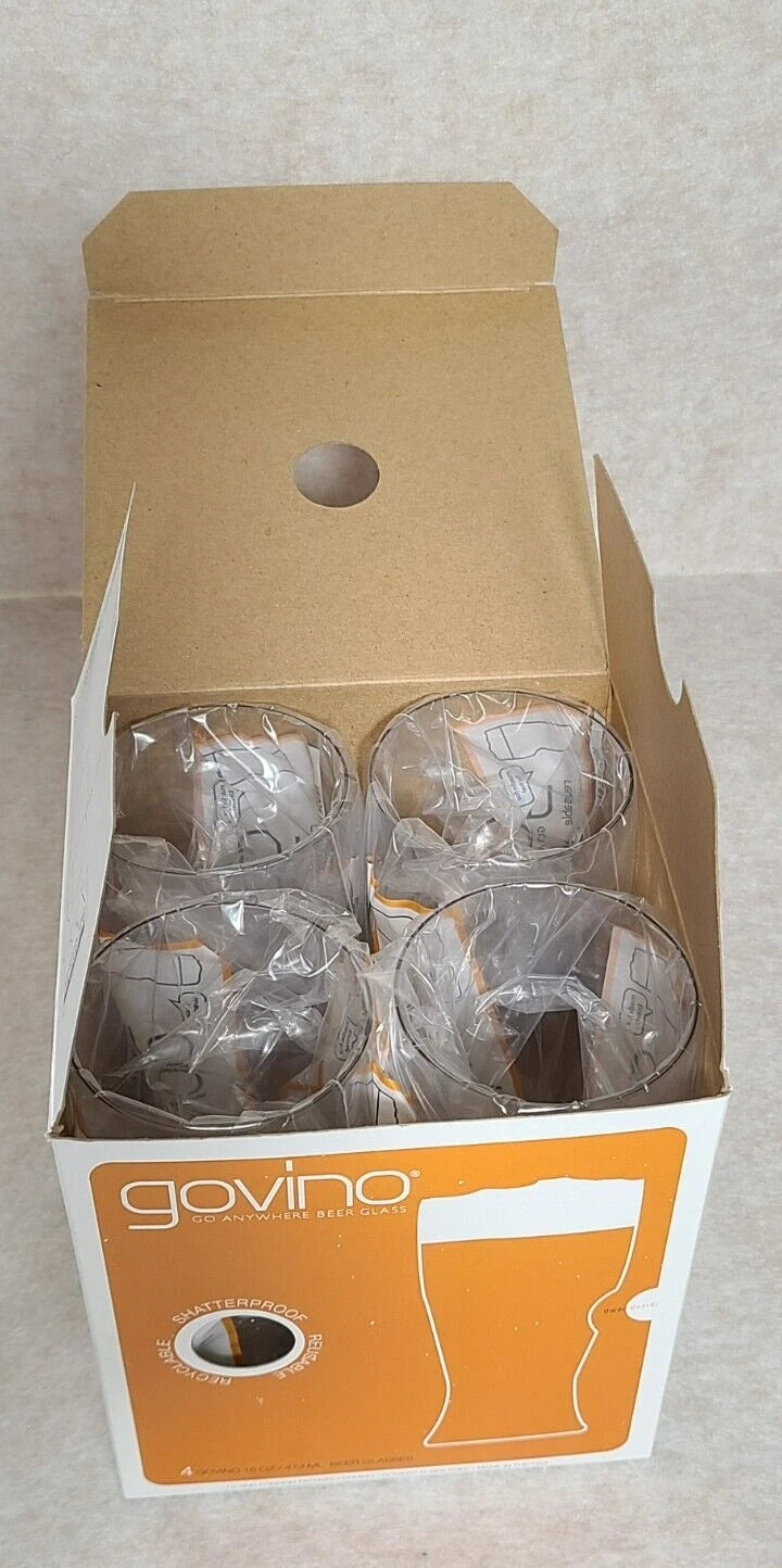 Govino Go Anywhere Beer Glasses Stein 16oz 4 Pk Flexible Shatterproof BPA Free | eBay