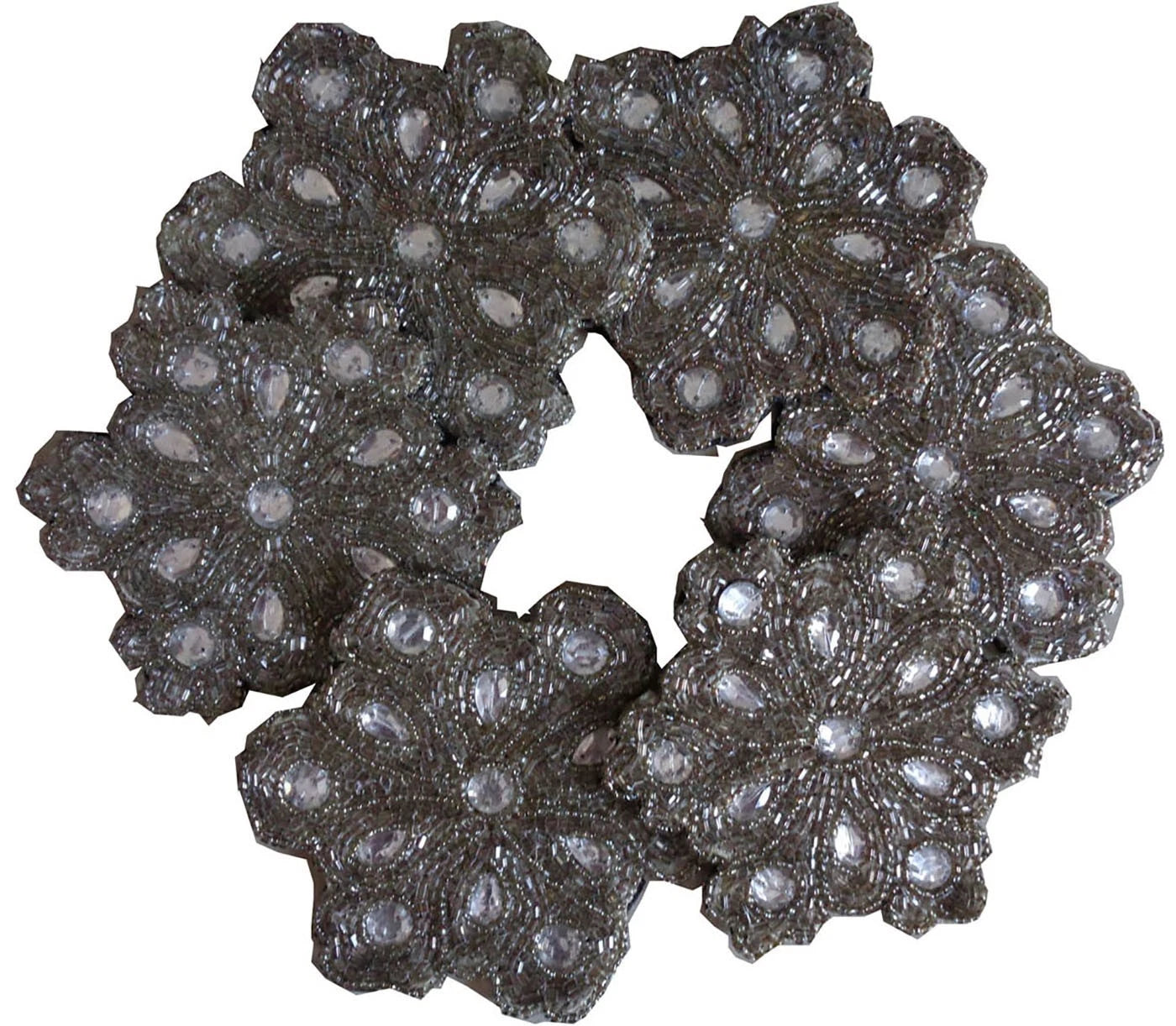 Holiday Decorative silver black star Beaded Coasters Set of 6 Round 4" inch gift | eBay