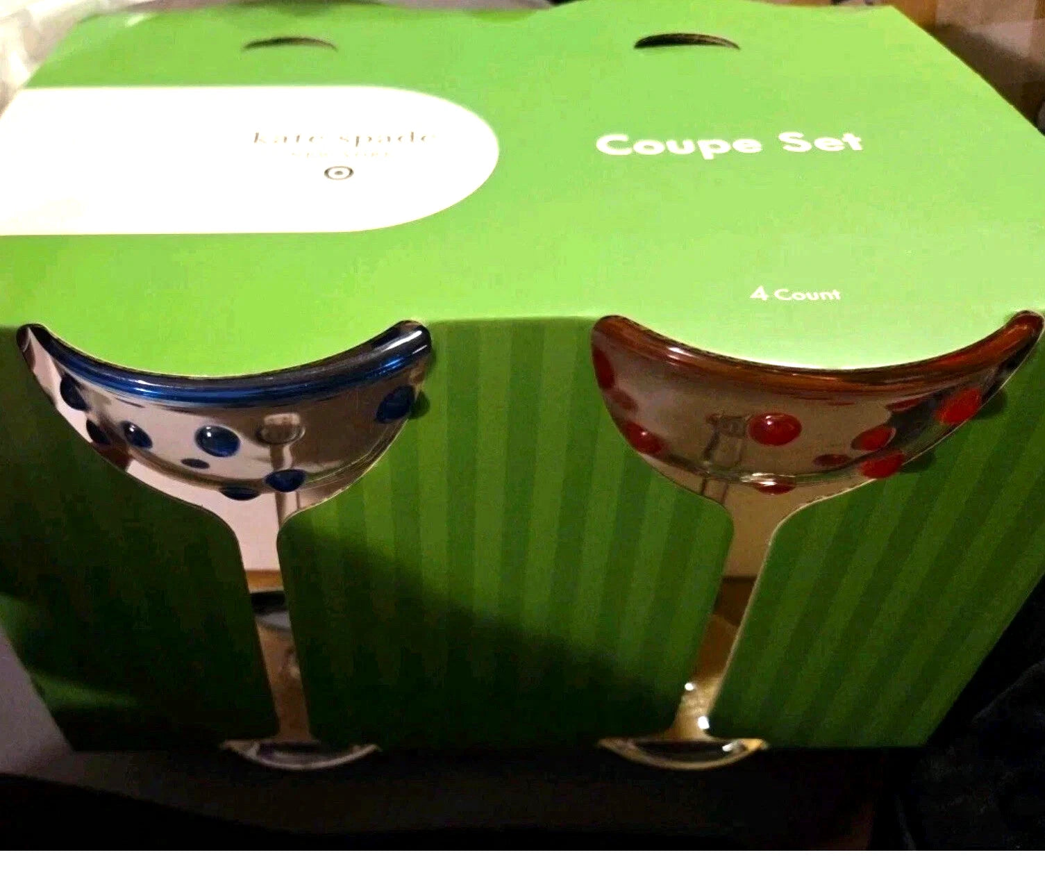 8.11oz 4pc Polka Dot Acrylic Coupe Drinkware Set *NEW* kate spade x target | eBay
