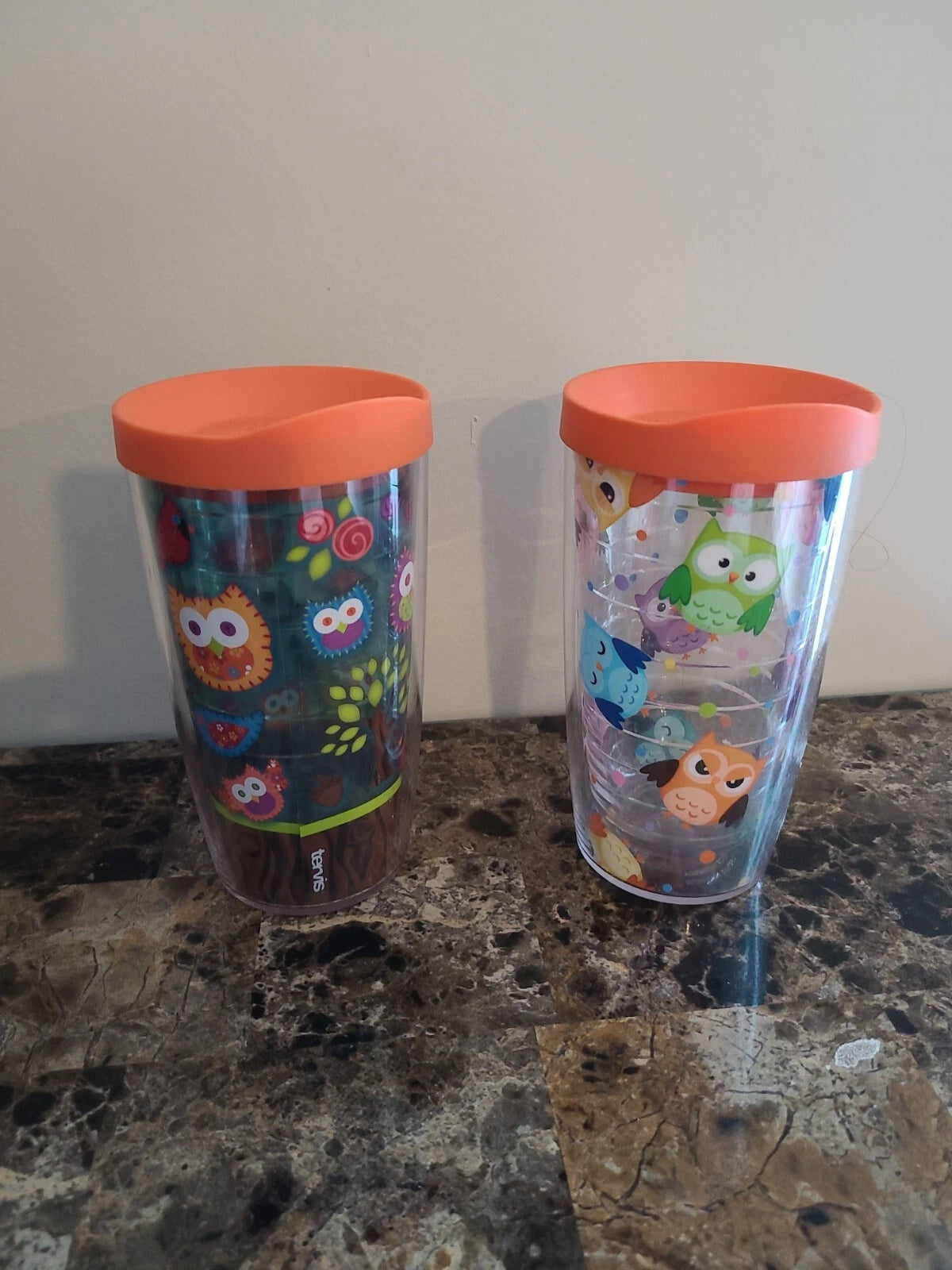 T2 SET OF 2~Tervis Tumbler With Lid-Owls-16 oz.-Multicolor-Excellent Condition. | eBay