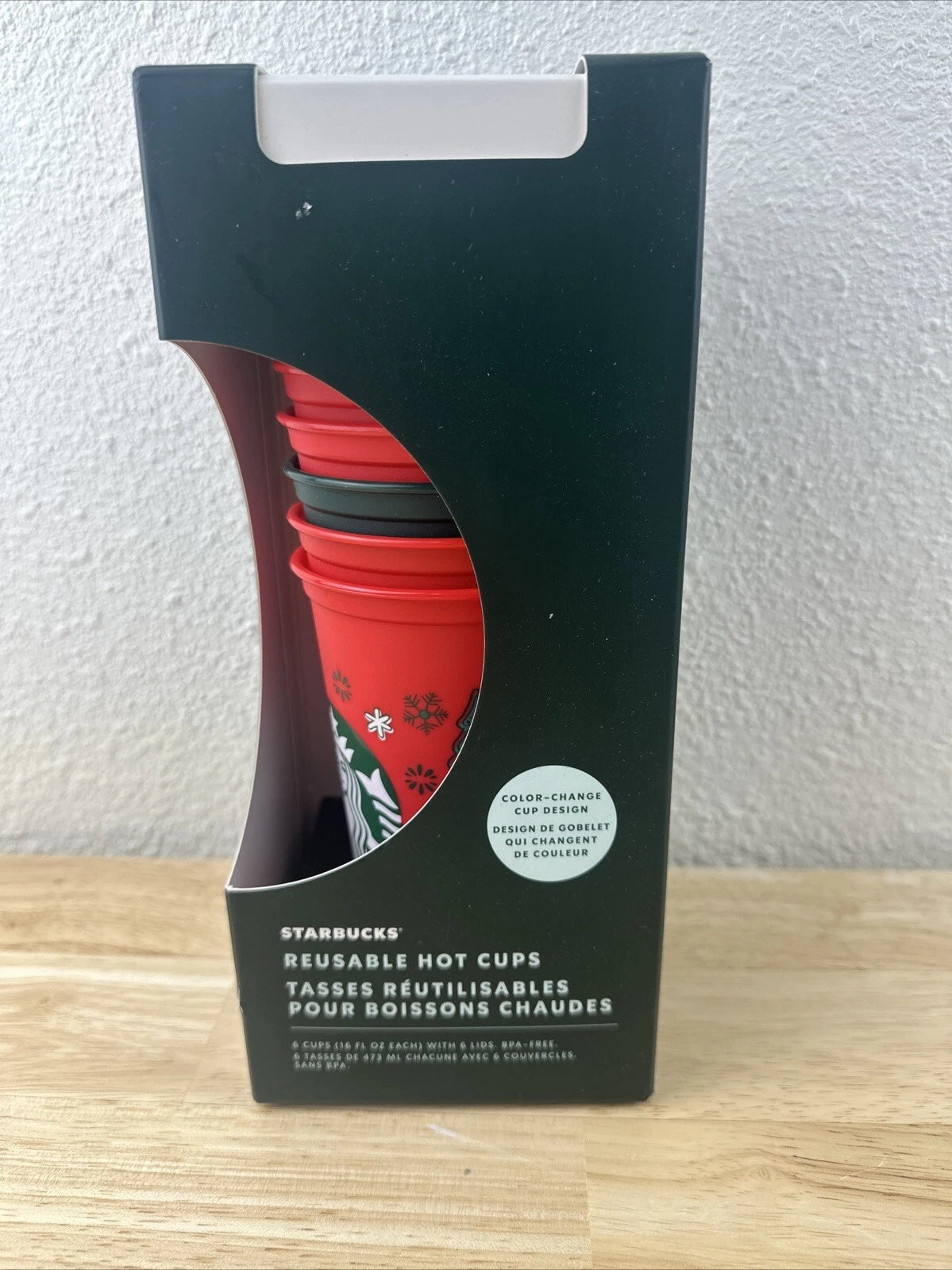 Starbucks Holiday Color Changing Reusable Hot Cups 6-Pack 16oz Brand New in Box. | eBay