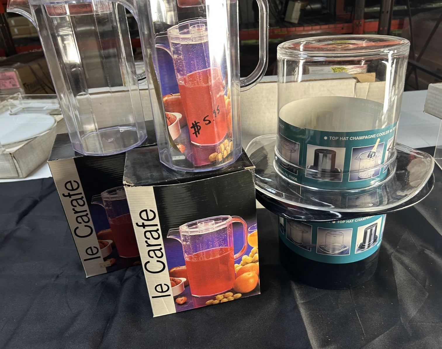 6 Piece Drinkware - 2 Retro Top Hat Ice Buckets & 4 Le Carafes Pitchers NEW D25 | eBay