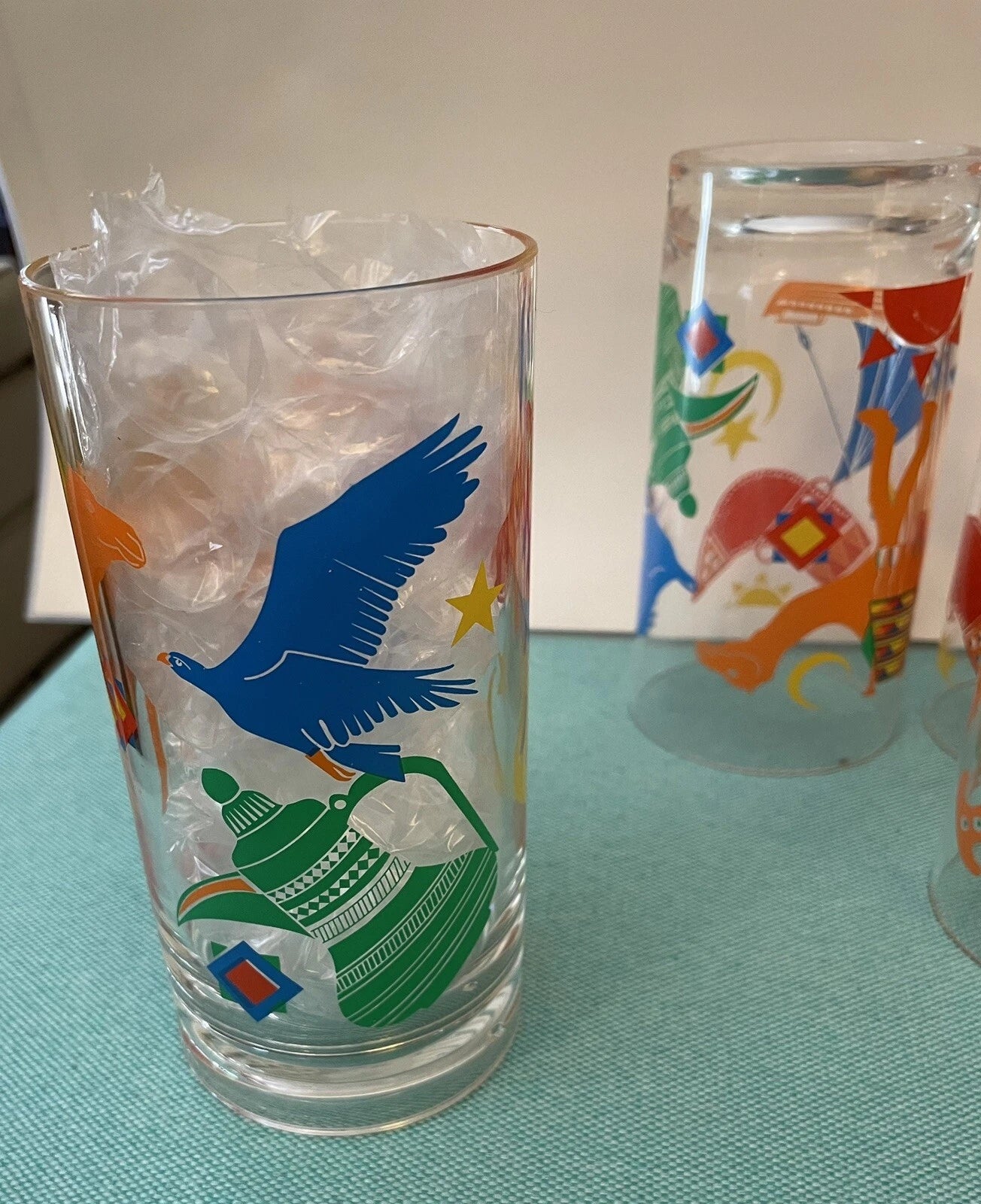 Four Arab Motifs Shatterproof Glasses Acrylic Camel, Hawk, Moon, Arabia | eBay