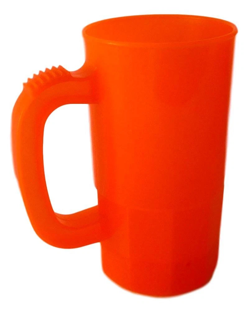 6 Orange 22 Oz Beer Mugs Made USA Lead Free Beer Steins Tops in Quality | eBay