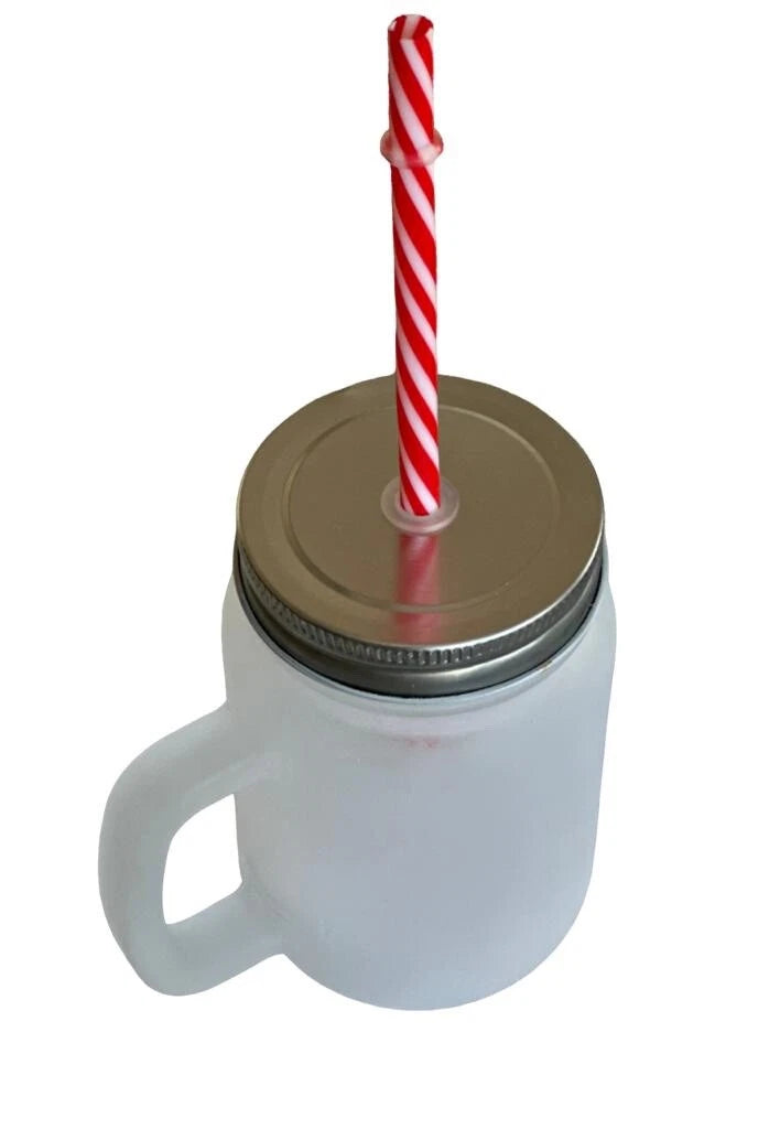 CLASSIC GLASS PITCHERS WITH RED PLASTIC STRAWS FOR COLD SUBLIMATION 15OZ NEW | eBay