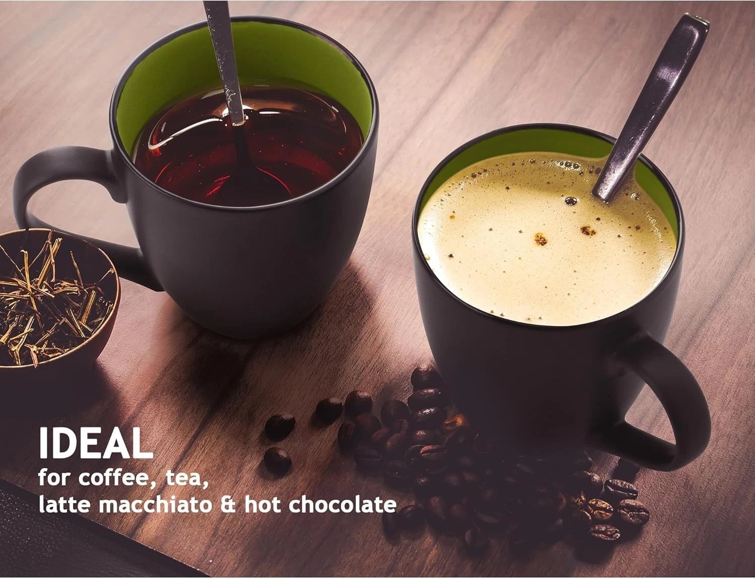 Set of 6 Stoneware Coffee Mugs 12 Oz Reusable Dishwasher Safe Modern Design | eBay