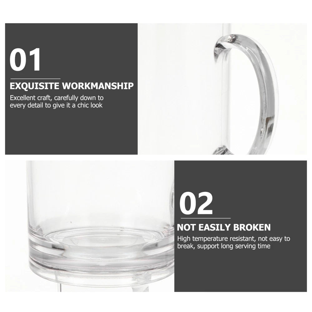 Set of 2 Transparent Beer Mug Coffee Mugs for Men Clear Drinking Cup | eBay