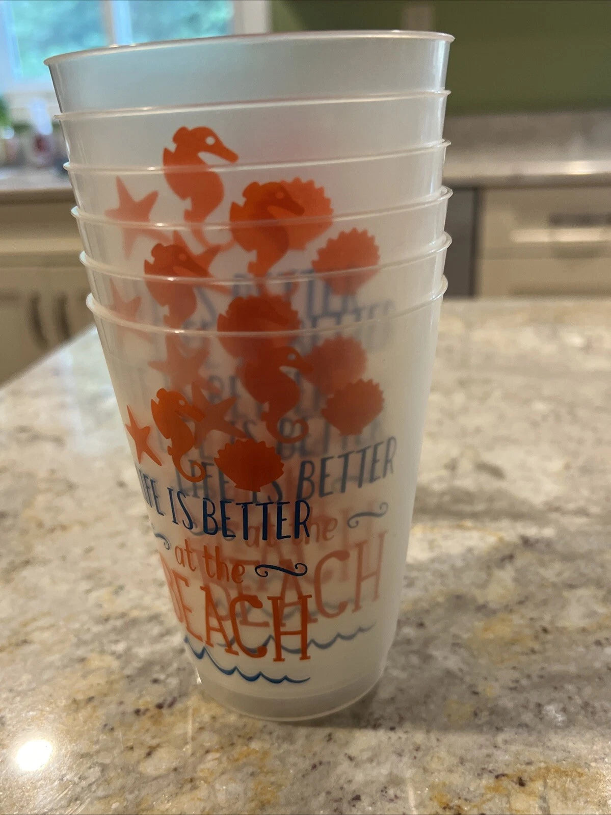Life Is Better At The Beach Plastic Summer Cup 6 Pieces | eBay