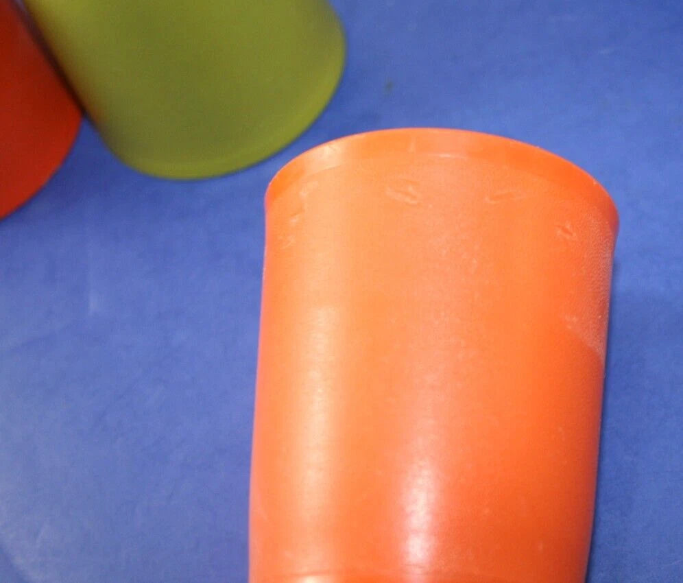 4 Vtg Tupperware #1251 6 oz "F" Juice Glass Cups Harvest Green, Orange, Brown | eBay
