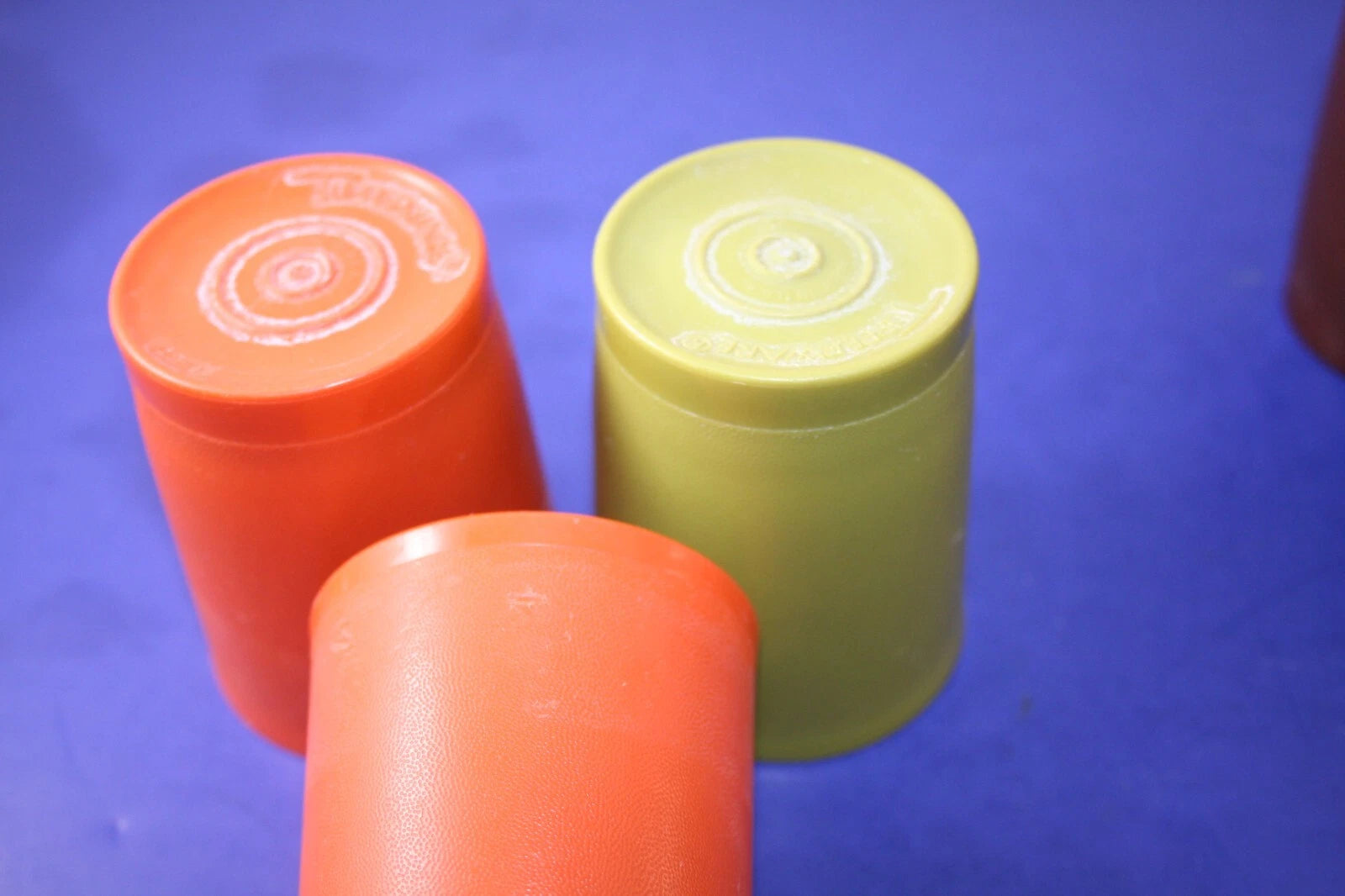 4 Vtg Tupperware #1251 6 oz "F" Juice Glass Cups Harvest Green, Orange, Brown | eBay