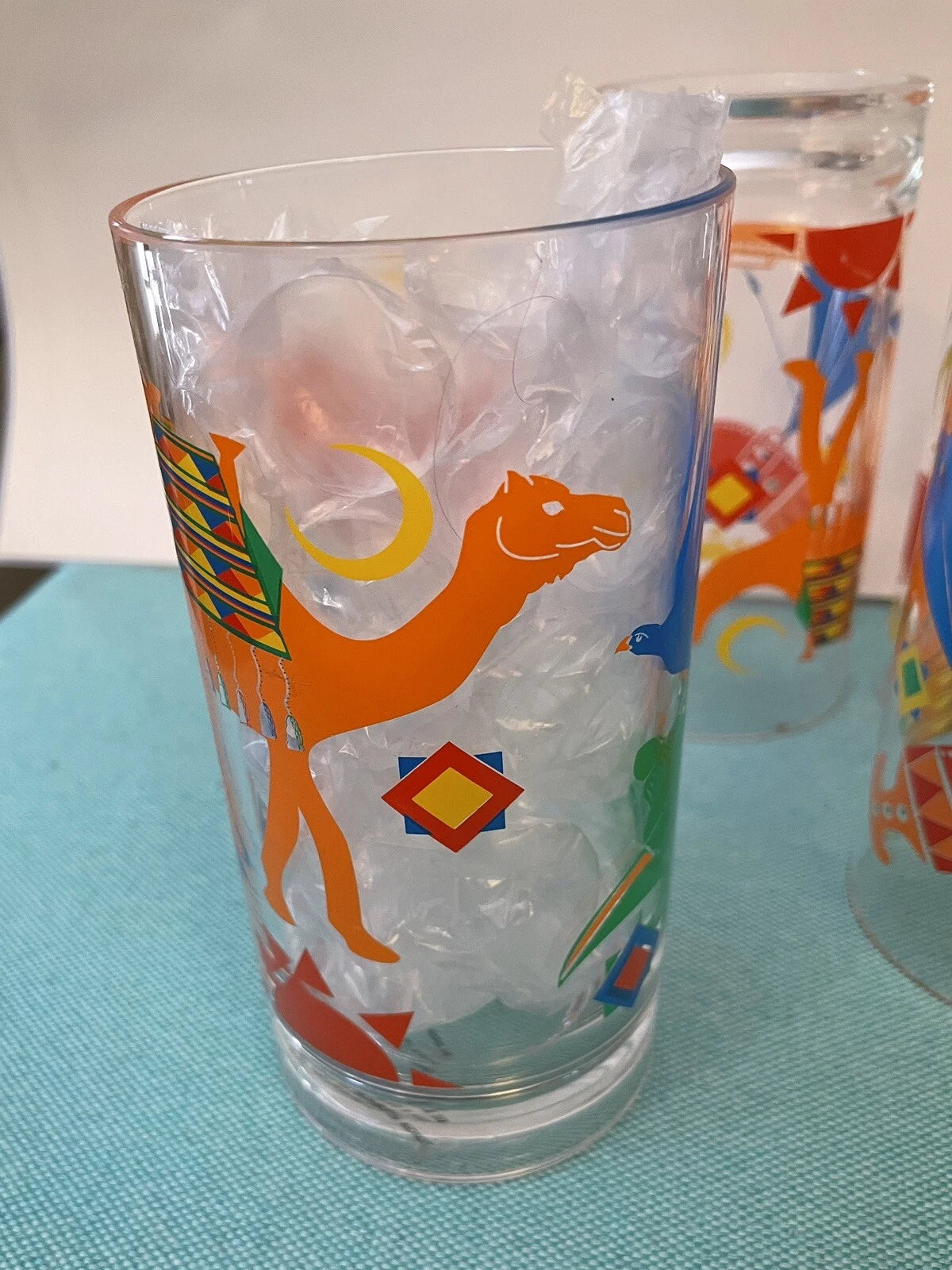 Four Arab Motifs Shatterproof Glasses Acrylic Camel, Hawk, Moon, Arabia | eBay