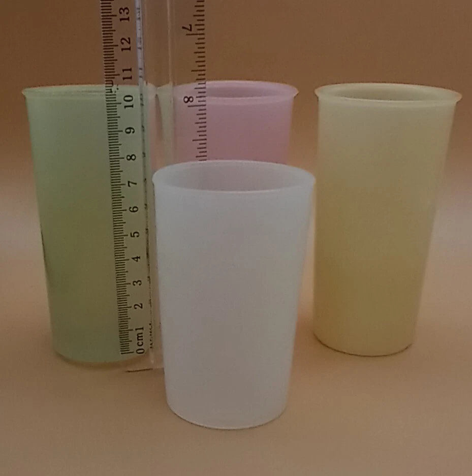 4 Tupperware Tumbler Drinking Cups 117 3 3/8" Small & Thin 6 oz, 1 smaller 3" | eBay
