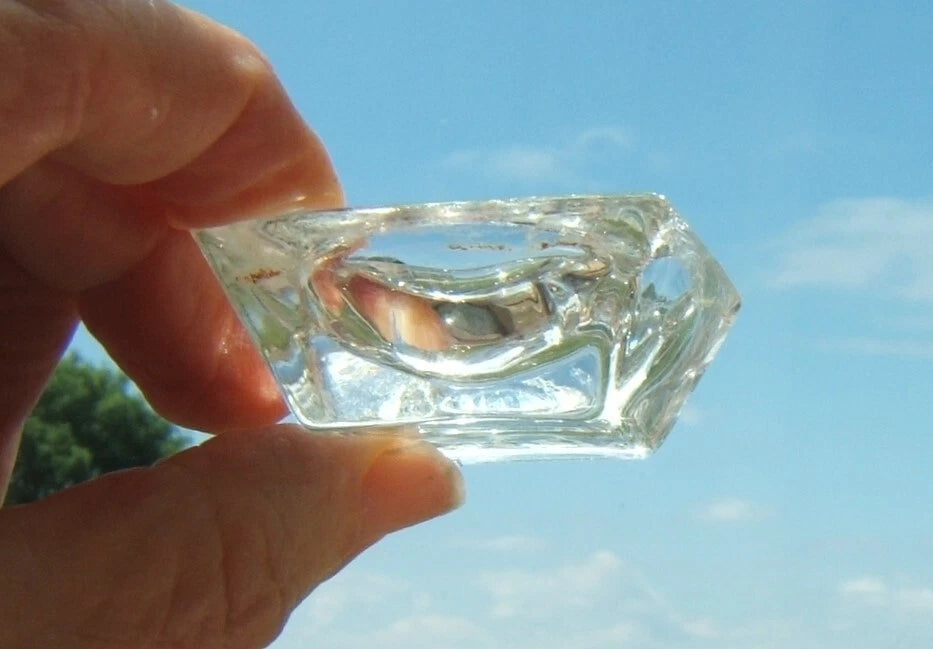 Set Of 6 Antique Salt Cellars, Clear Cut Glass With 6 Plastic Spoons | eBay