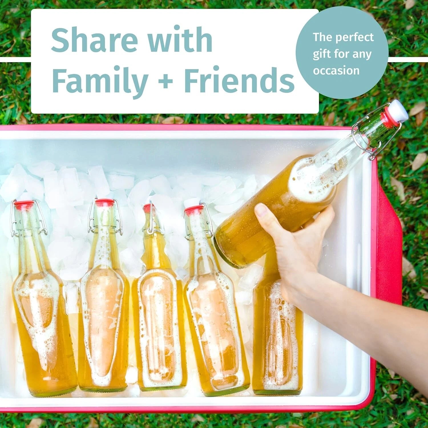 Elegant 16oz Clear Glass Bottles with Caps & Labels - Perfect for Home Brewing | eBay