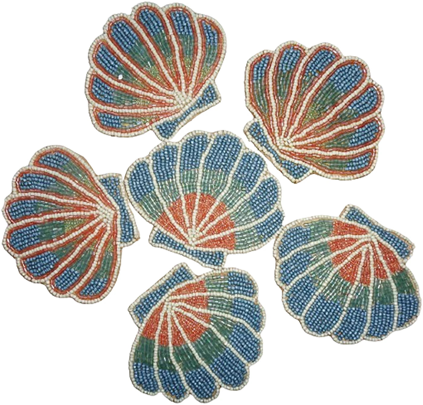 Pack of 6 Closet Quirky Shell Design coaster hand beaded sparkly drink coasters | eBay