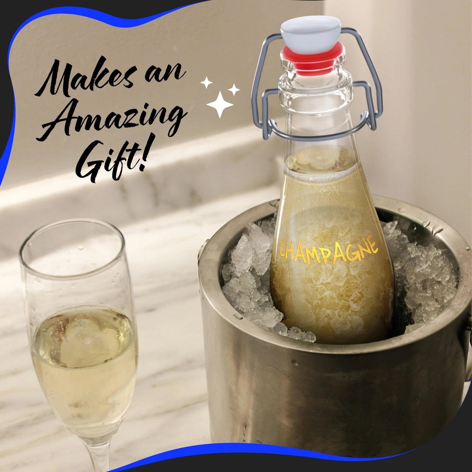 8.5 Oz Swing Top Glass Bottles |Set of 6 Flip Top Glass Bottle with Stopper |... | eBay