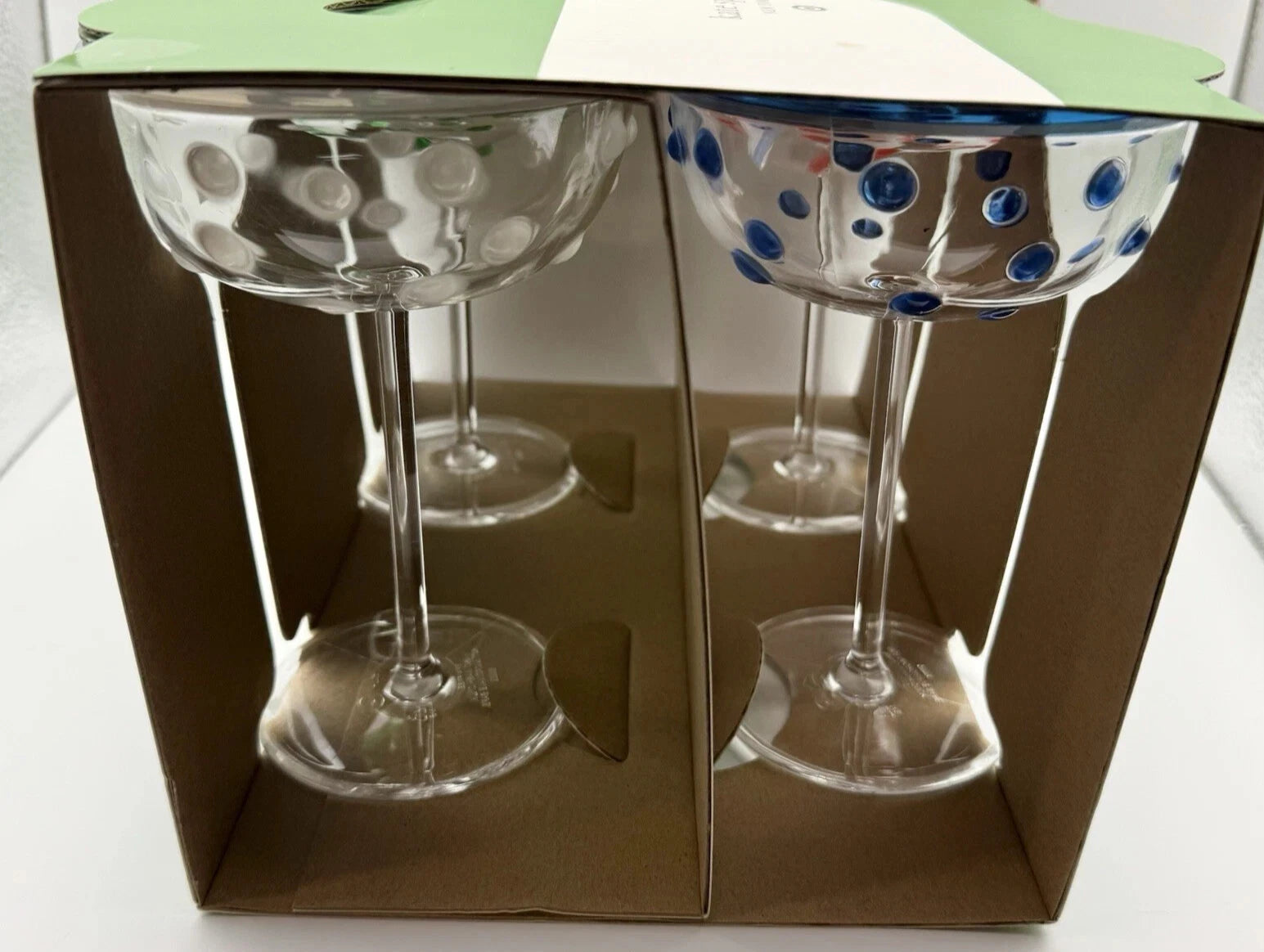 8.11oz 4pc Polka Dot Acrylic Coupe Drinkware Set *NEW* kate spade x target | eBay