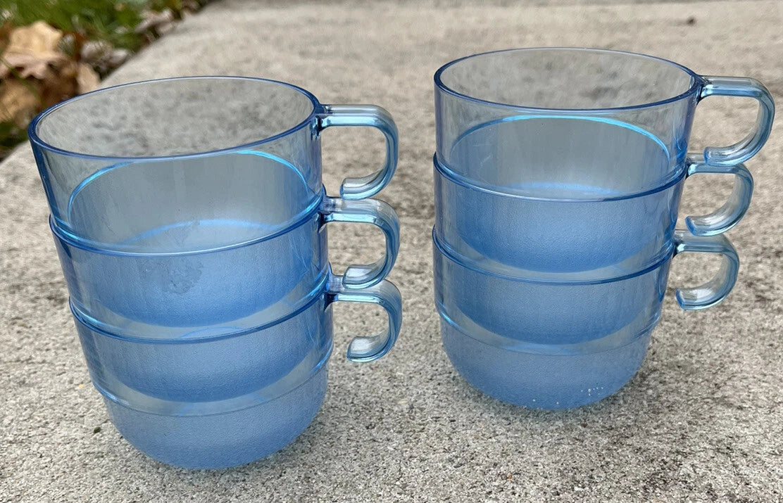 Tupperware Preludio Watercolor Punch Cups Acrylic Blue 2111 set of 6 | eBay