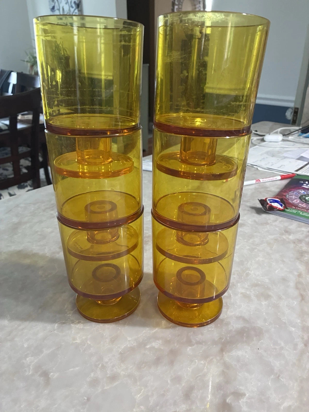 Beautiful Amber Set Of George Birard Lucite Barware 70s Vintage | eBay