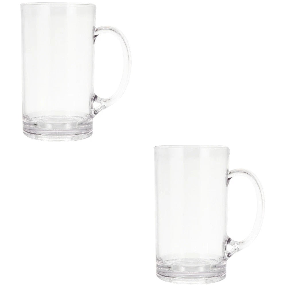 Set of 2 Transparent Beer Mug Coffee Mugs for Men Clear Drinking Cup | eBay