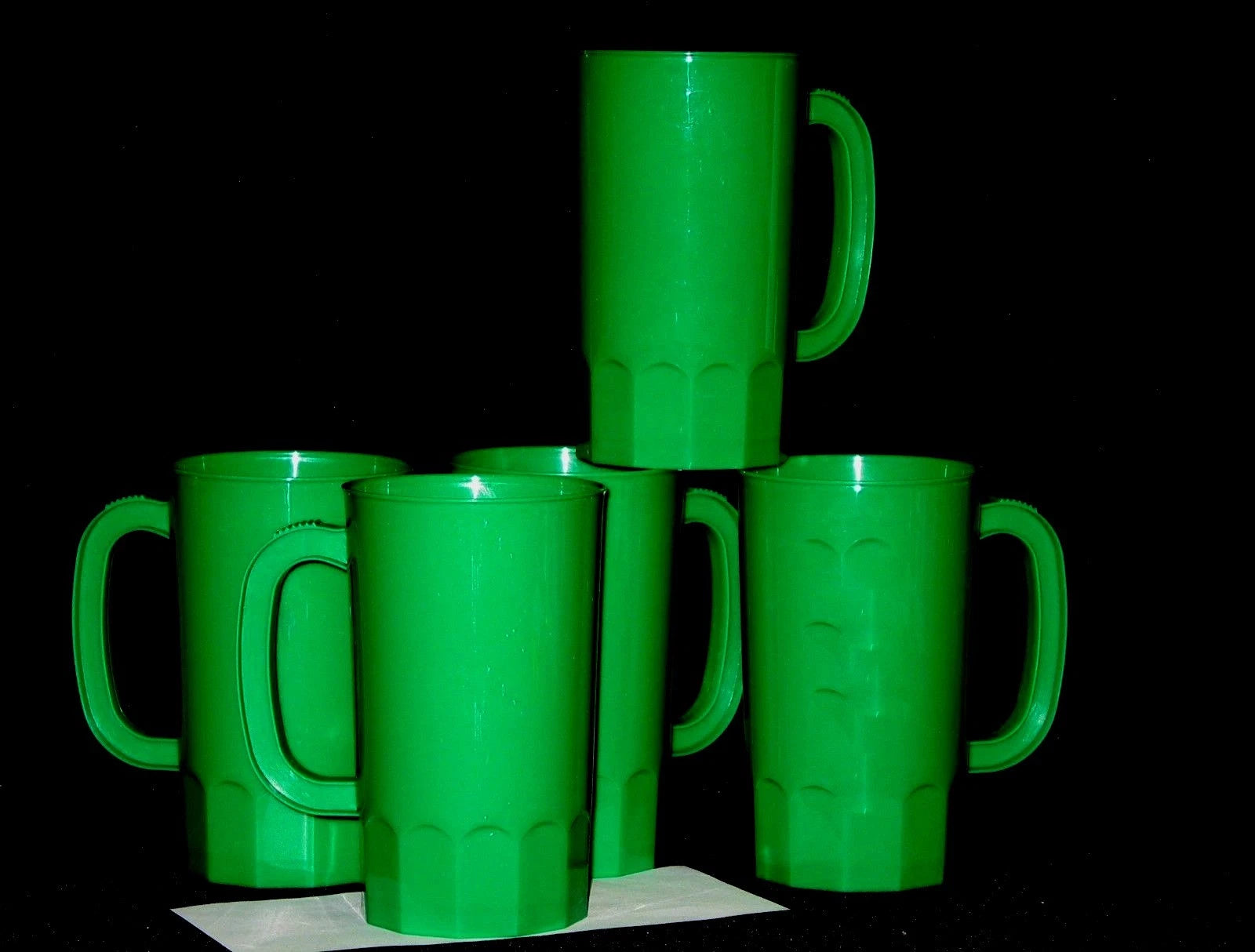 6 Large Kelly Green 22 Oz Beer Mugs Made USA Lead Free Steins Tops in Quality | eBay