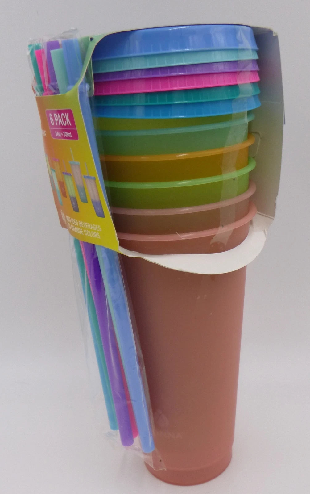 Manna Color Changing Tumbler Cups & Straws 24 oz Lids Cold Set Of 6 NIP | eBay