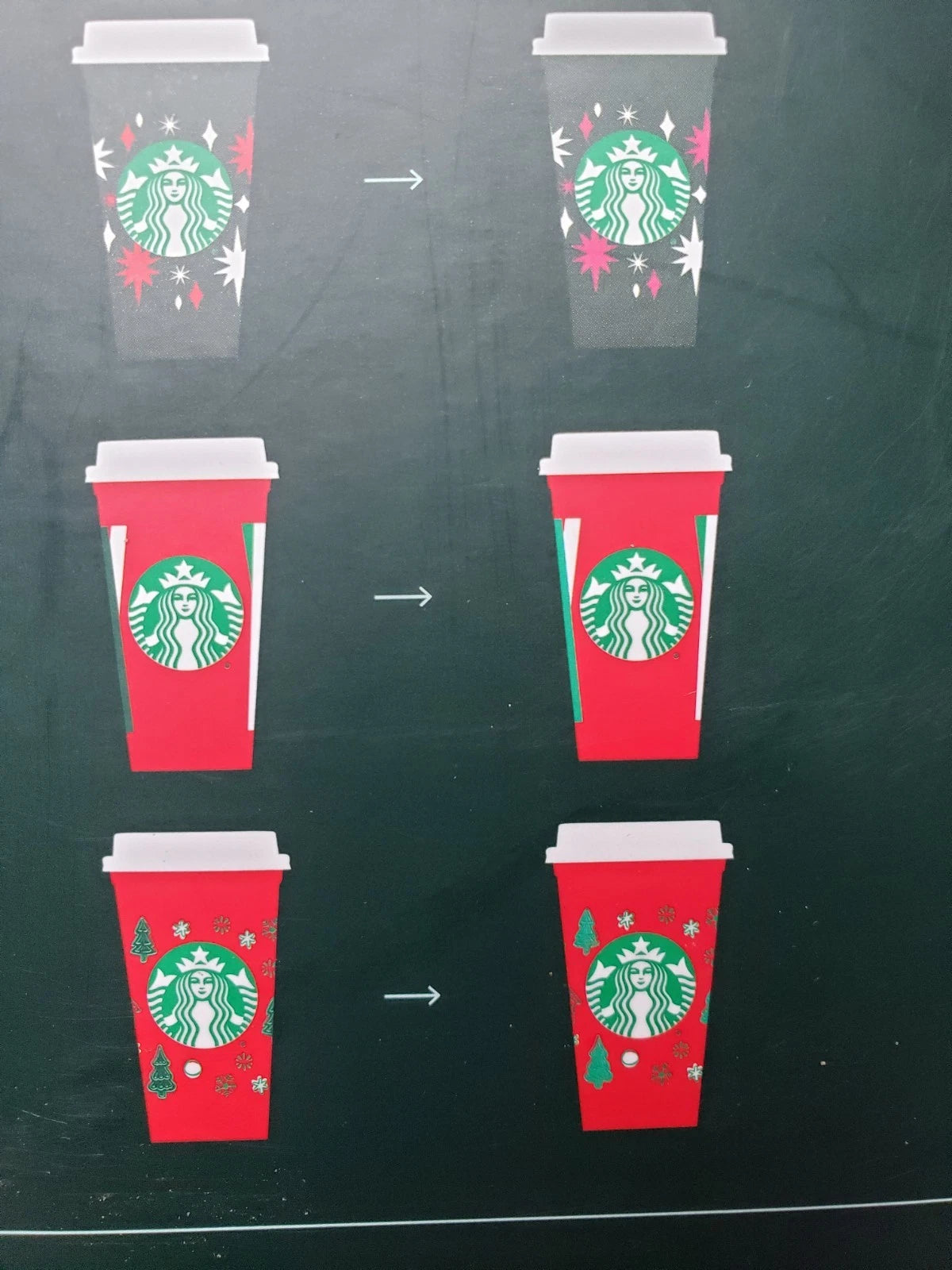 Starbucks Color Changing Reusable Holiday Cups, Set Of 6, New. 16oz | eBay