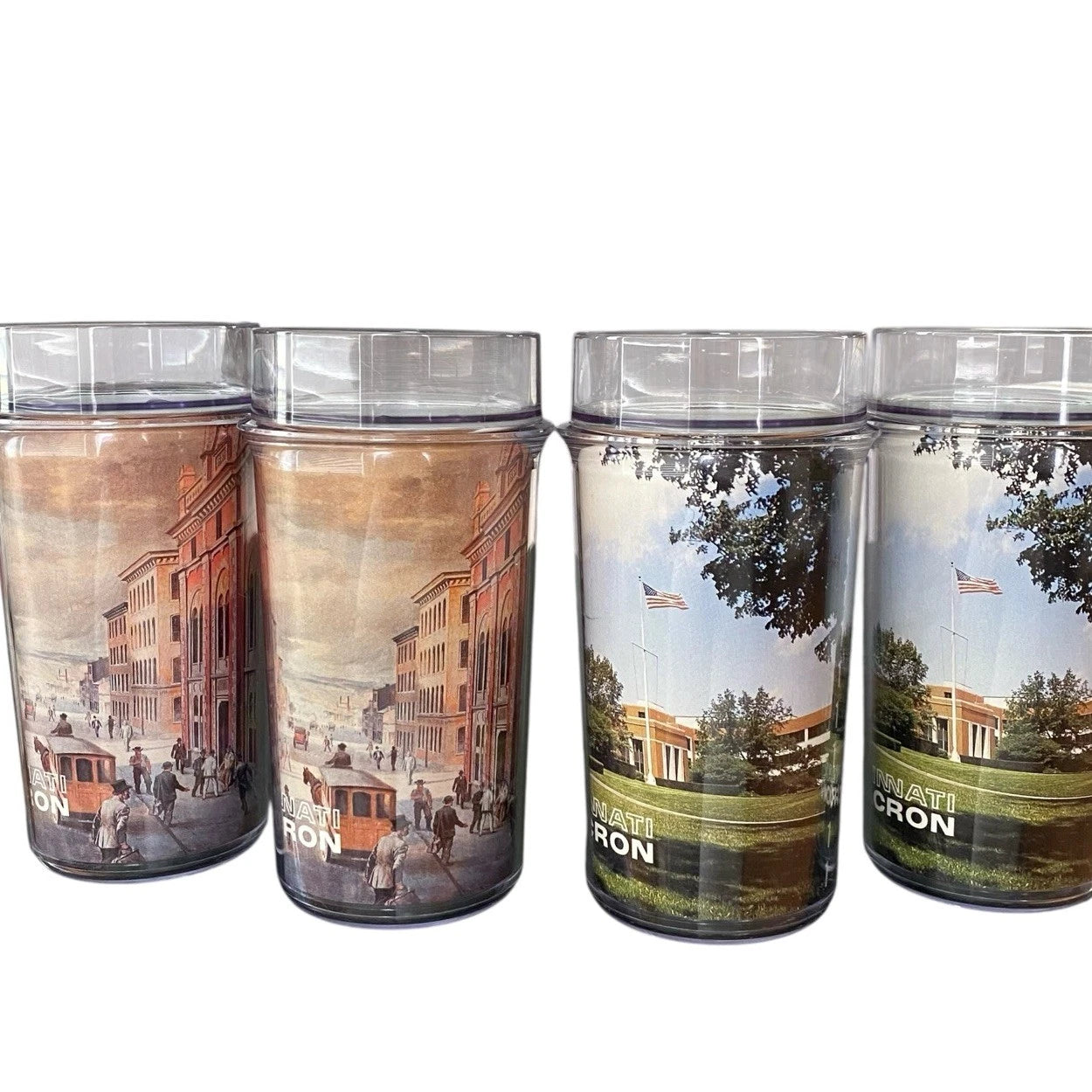 4 Thermo Serve CINCINNATI MILACRON 100 Year Anniversary Pictured Tumblers USA | eBay