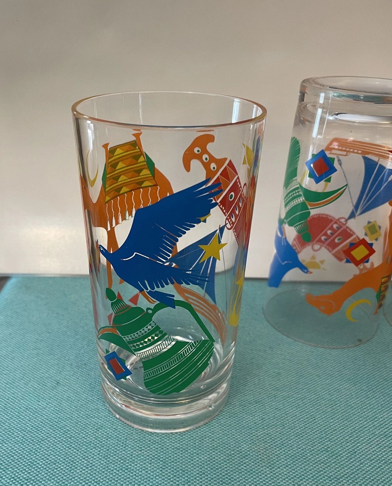 Four Arab Motifs Shatterproof Glasses Acrylic Camel, Hawk, Moon, Arabia | eBay