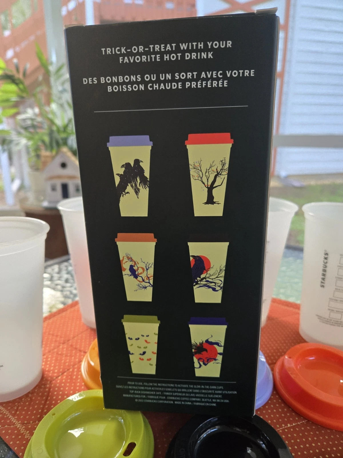 STARBUCKS Halloween Reusable Hot Cups Glow In The Dark Set Of 6 2022 W/Lids NEW | eBay