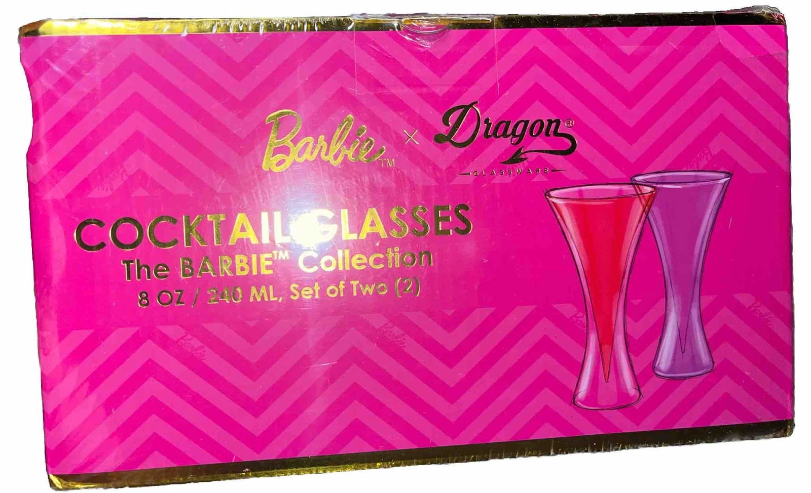 Barbie x Dragon Glassware Cocktail Pink & Magenta Double Wall 2/B6 Barbie Core | eBay