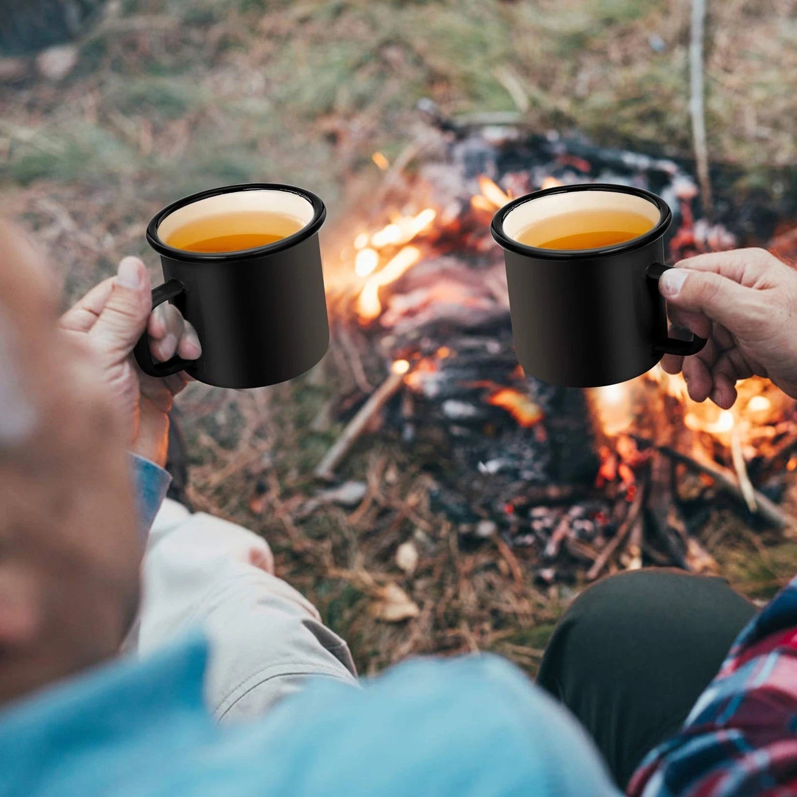 Black Enamel Camping Coffee Mugs Set of 6 12oz Small Camp Enamel Tea Cups for... | eBay