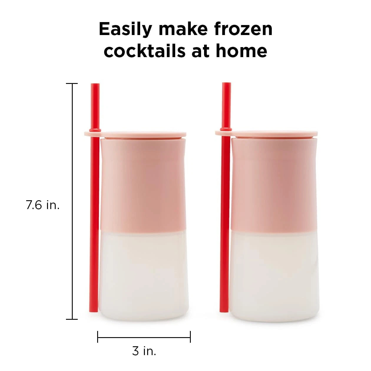 Frozen Cocktail Silicone Tumbler, Set of 2, Pink | eBay