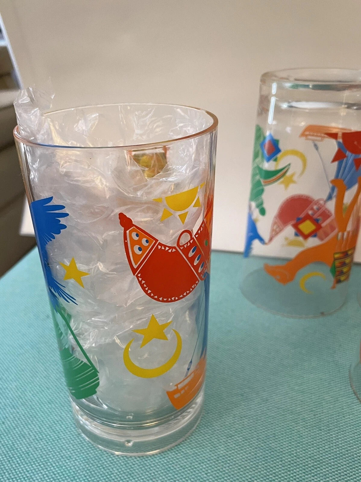 Four Arab Motifs Shatterproof Glasses Acrylic Camel, Hawk, Moon, Arabia | eBay