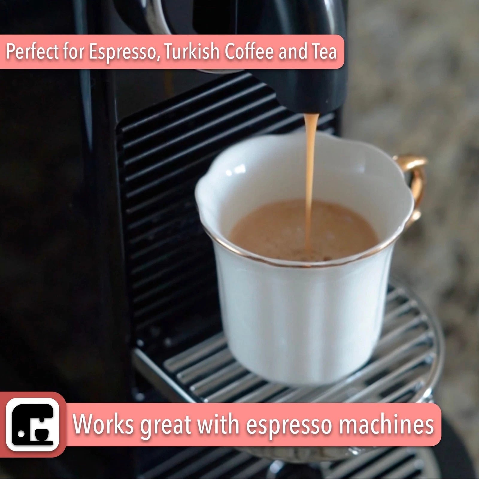 Brew To A Tea White Espresso Cups with Saucers, Set of 6 (2.4 oz), Porcelain ... | eBay