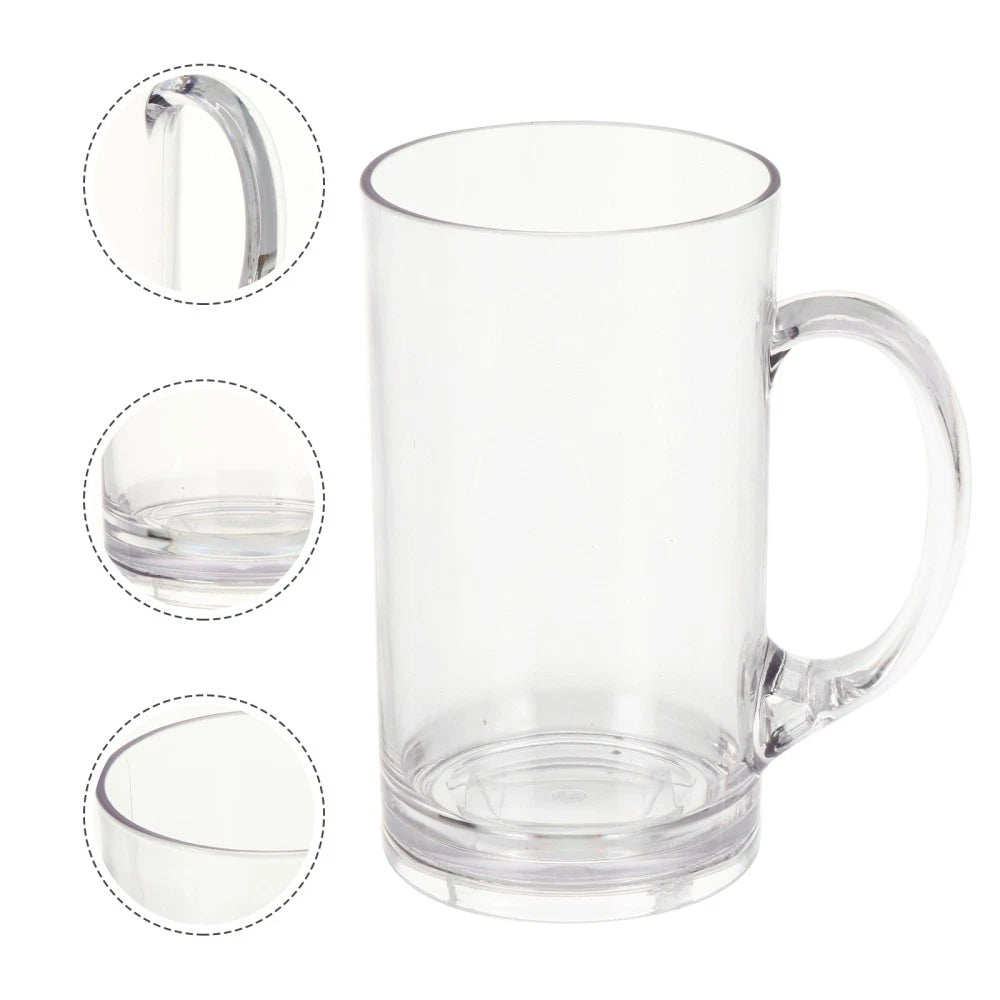 Set of 2 Transparent Beer Mug Coffee Mugs for Men Clear Drinking Cup | eBay