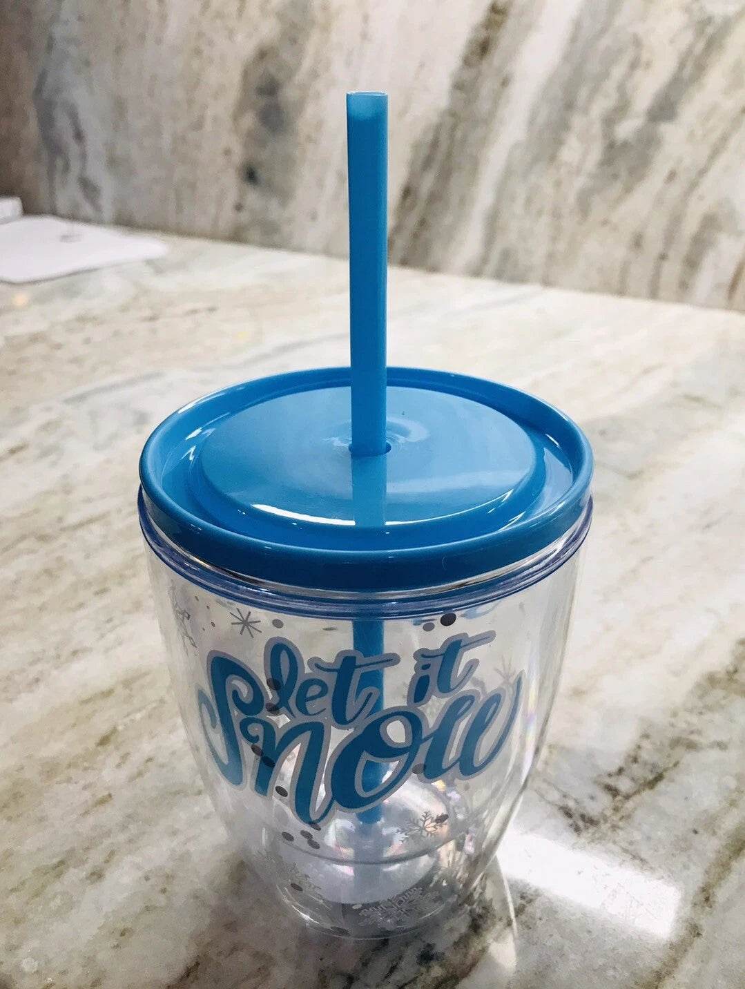 Christmas/Winter Plastic Tumbler With Straw-Let It Snow 16oz | eBay