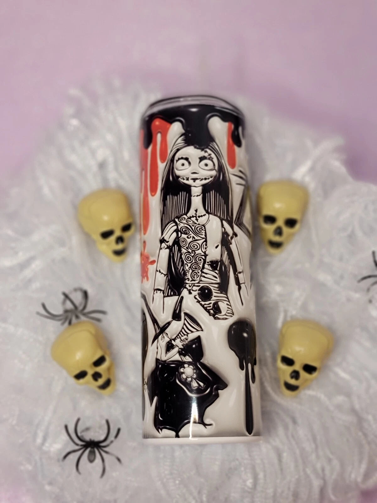 Jack Skellington glass -20oz slim metal tumbler with plastic lid | eBay