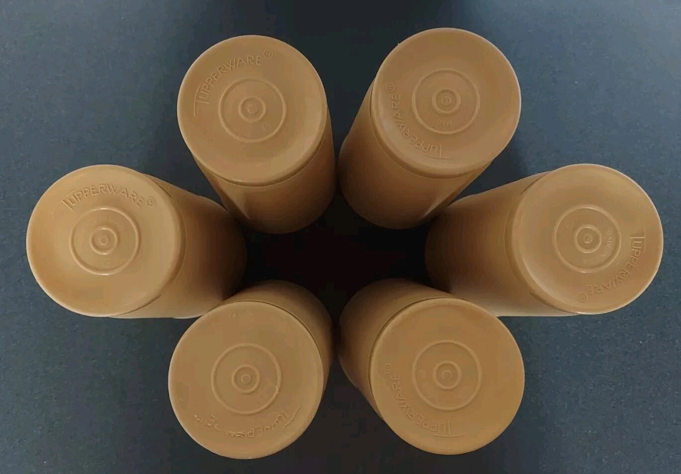 6 Vintage Tupperware Tumblers Harvest Gold 873 12oz. Drinking Cups stacking | eBay