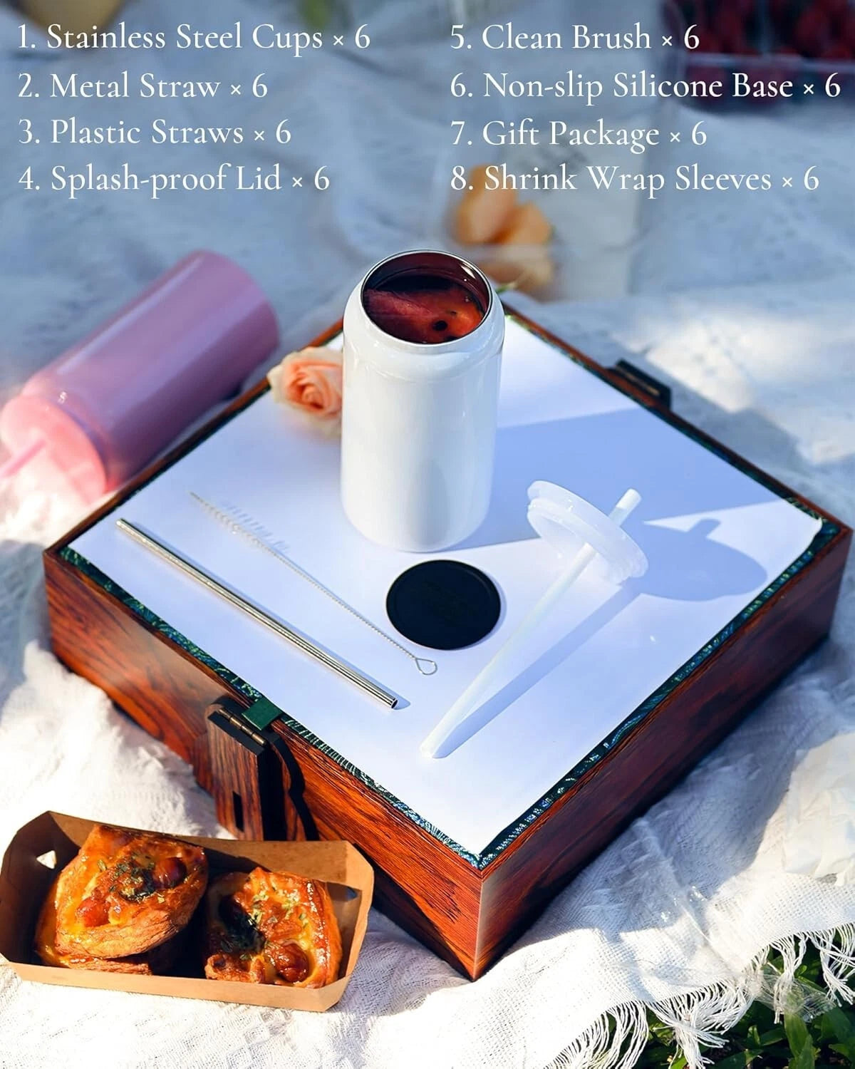 Durable 6 Pack Sublimation Cups with Lids & Straws - Perfect for Travel Drinks | eBay