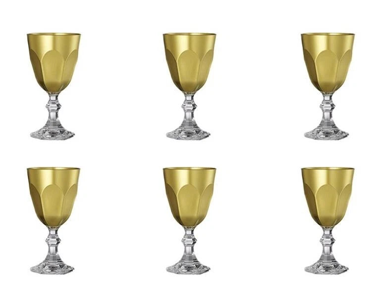 MarioLuca Giusti Dolce Vita Wine Glasses, Gold ,Set of 6 new in box | eBay