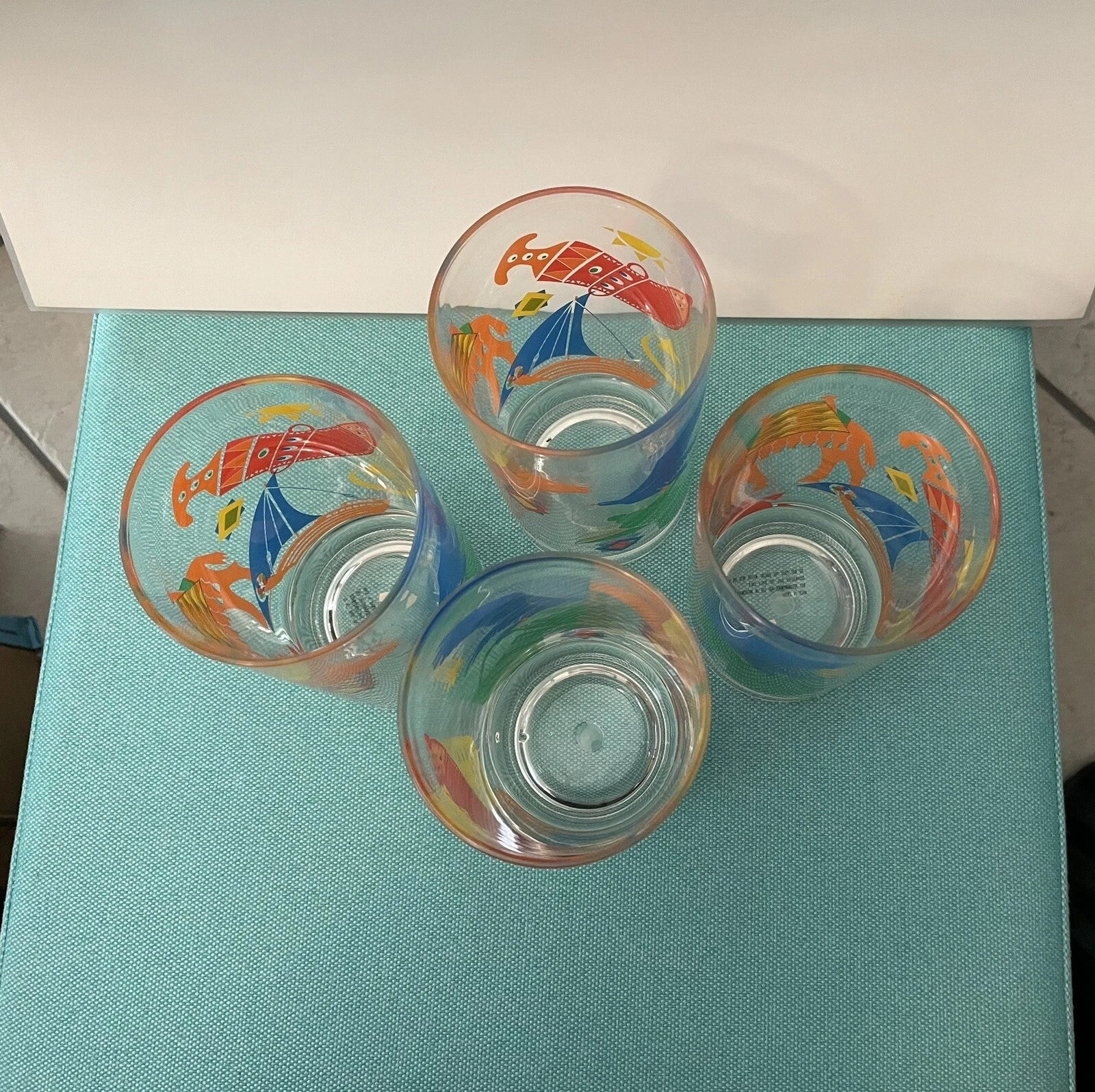 Four Arab Motifs Shatterproof Glasses Acrylic Camel, Hawk, Moon, Arabia | eBay