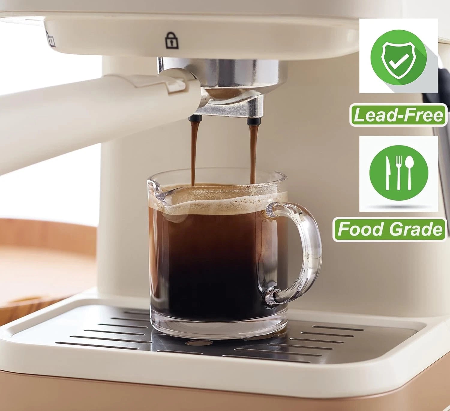 Ackers Espresso Cups Set of 2, 4 OZ Double Spouts Cups, Milk Cup with Handle | eBay