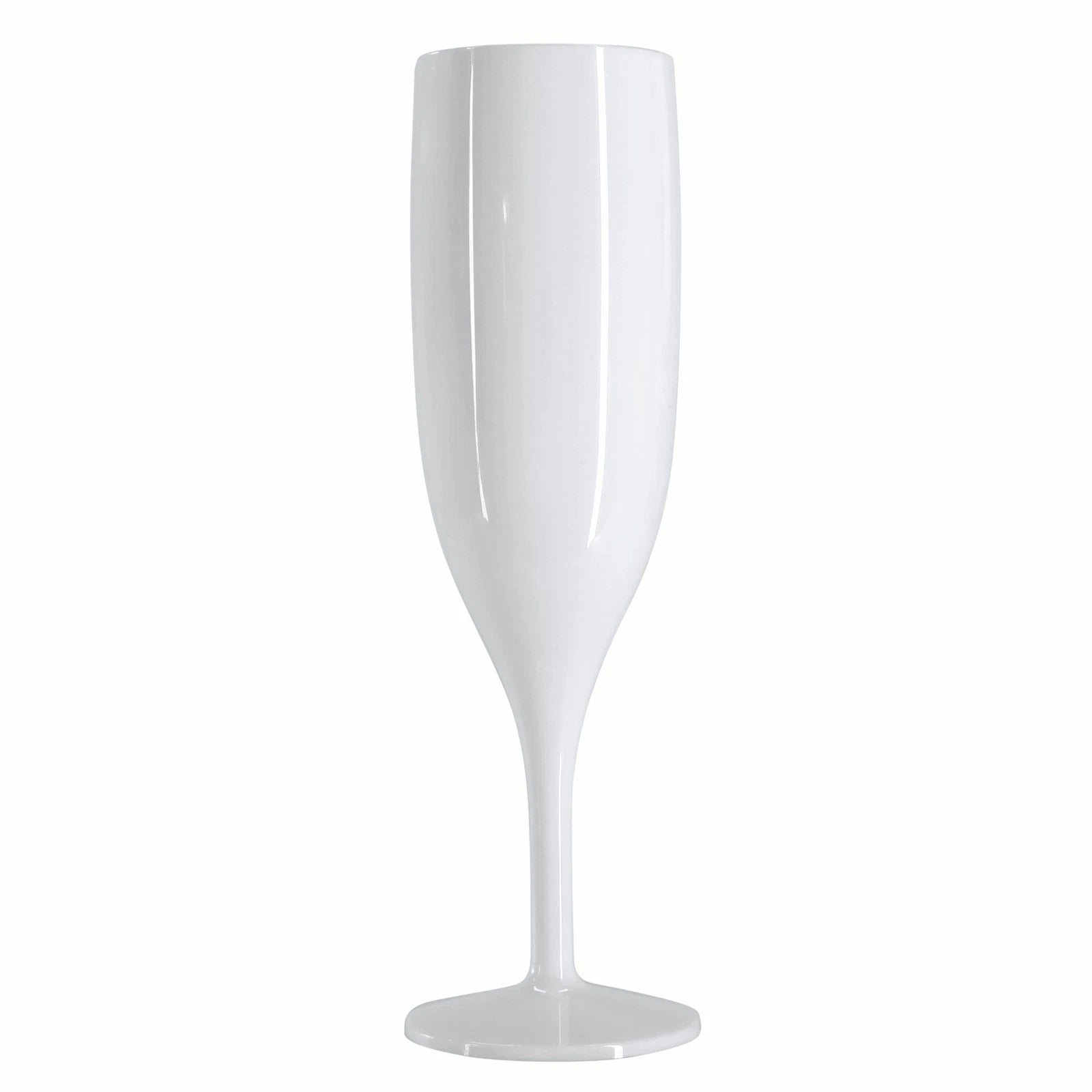 6 x White Plastic Champagne Flutes Reusable 175ml Prosecco Glasses Washable | eBay