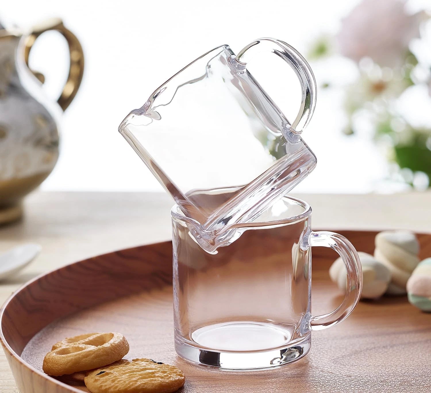 Ackers Espresso Cups Set of 2, 4 OZ Double Spouts Cups, Milk Cup with Handle | eBay