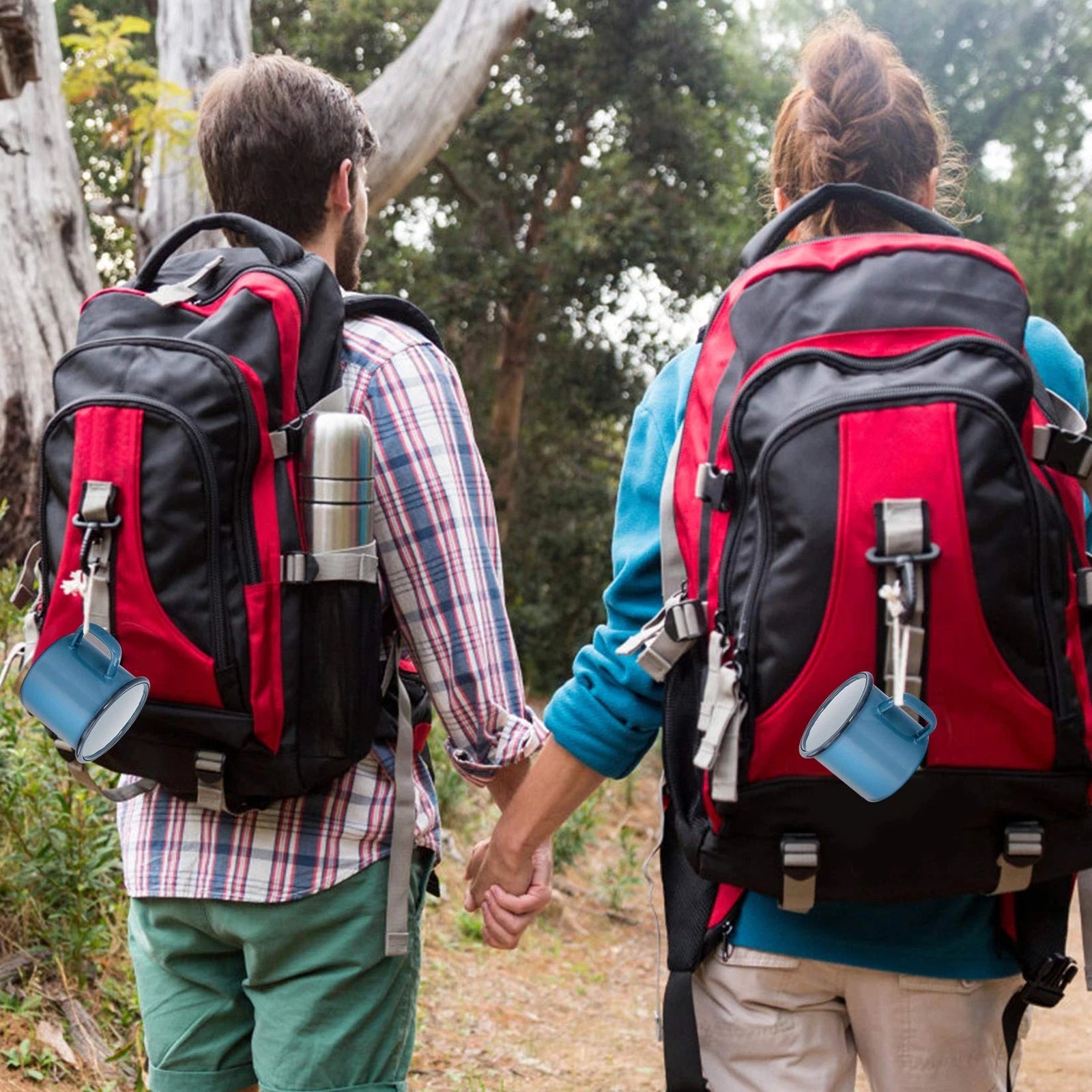 Blue Enamel Coffee Mugs Set of 6 12oz Small Camping Enamel Tea Cups for Indoo... | eBay