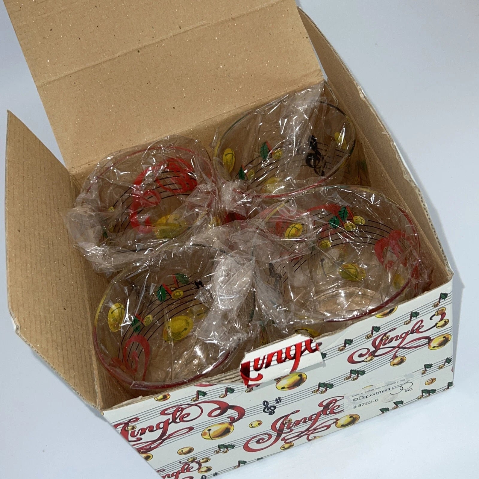 Department 56 VTG Jingle Bells Christmas Plastic Drink Cups Boxed Set of 4 RARE | eBay