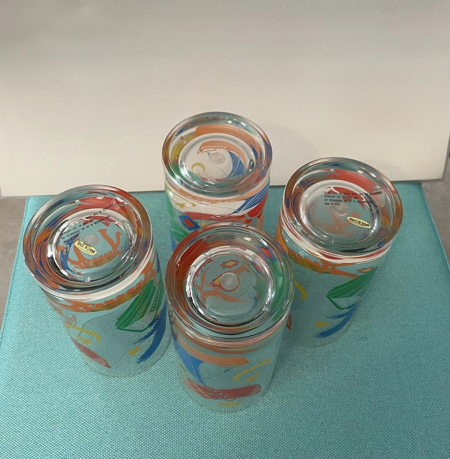 Four Arab Motifs Shatterproof Glasses Acrylic Camel, Hawk, Moon, Arabia | eBay