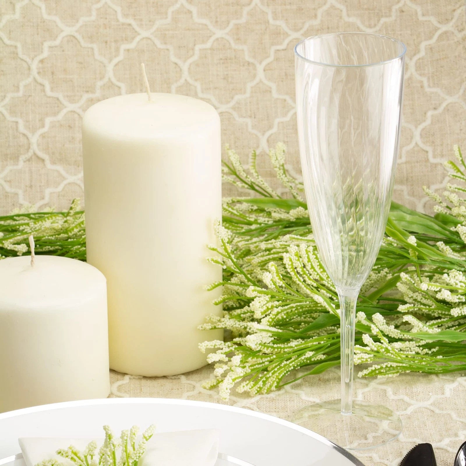 96 Count Premium Champagne Flutes 6 oz. Clear Hard Plastic 1-Piece Disposable... | eBay