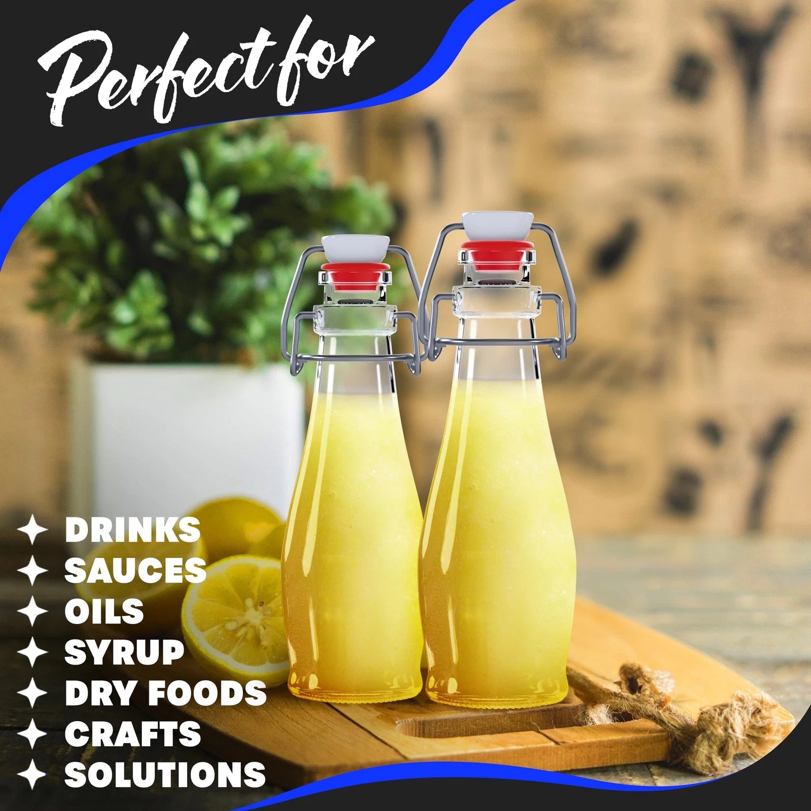 8.5 Oz Swing Top Glass Bottles |Set of 6 Flip Top Glass Bottle with Stopper |... | eBay